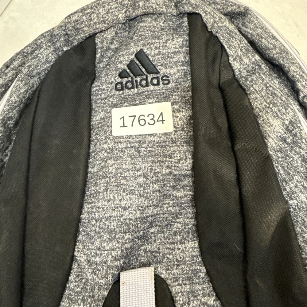 adidas Heathered Gray/Black Backpack Zip Closure Padded Adjustable Straps